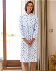 Celia Floral Long Sleeve Polycotton Front Button Nightdress
